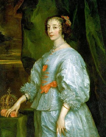 Anthony Van Dyck Princess Henrietta Maria of France, Queen consort of England. This is the first portrait of Henrietta Maria painted oil painting image